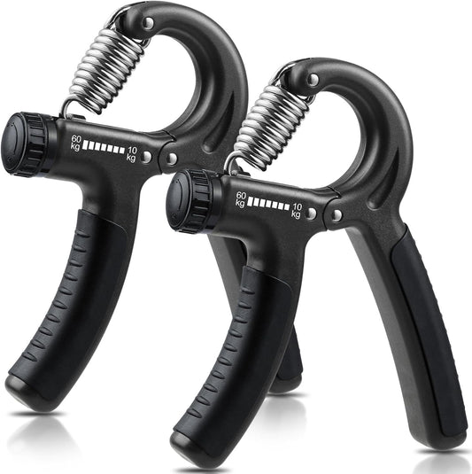 2 Pack Grip Strength Trainer, Hand Grip Strengthener, Adjustable Resistance 22-132Lbs (10-60Kg), Forearm Strengthener, Perfect for Musicians Athletes